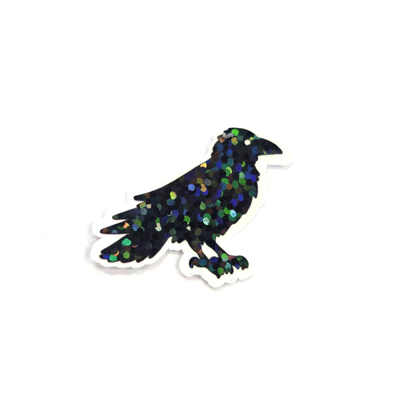 Black Raven Birds Die Cut Sparkly Glitter Stickers for Halloween, spooky season crafts