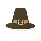 Pilgrim Hats Die Cut Stickers for Thanksgiving, craft embellishments for holiday dinner decor, gift tags and place cards.