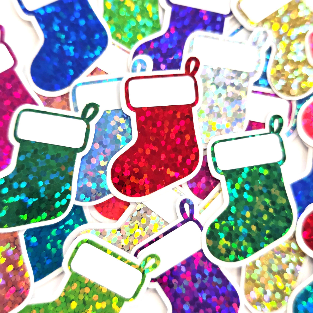 Christmas Stockings Die Cut Stickers, Holiday Cards, Journal and Planner Embellishments