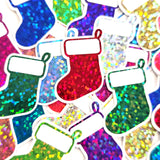 Christmas Stockings Die Cut Stickers, Holiday Cards, Journal and Planner Embellishments
