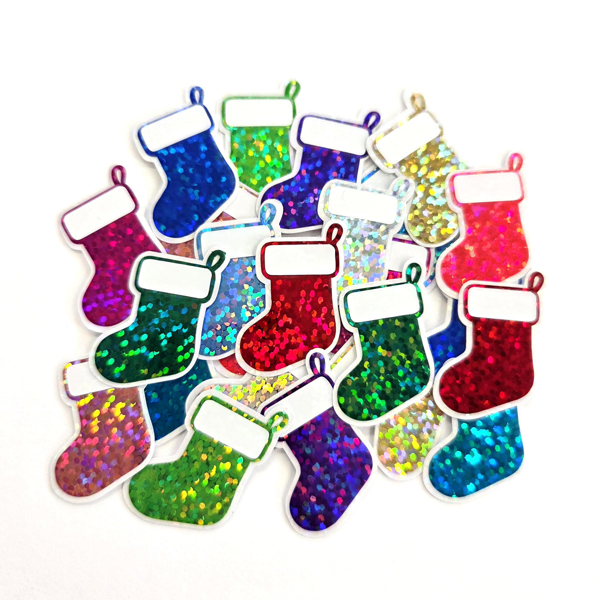 Christmas Stockings Die Cut Stickers, Holiday Cards, Journal and Planner Embellishments
