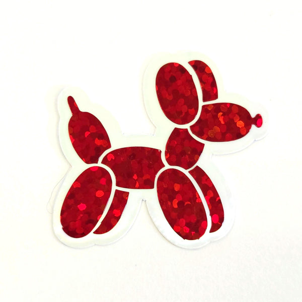 Balloon Dogs Die Cut Sticker Set, multicolor sparkly stickers for birthday invitations, tumblers, journals, scrapbooks and crafts