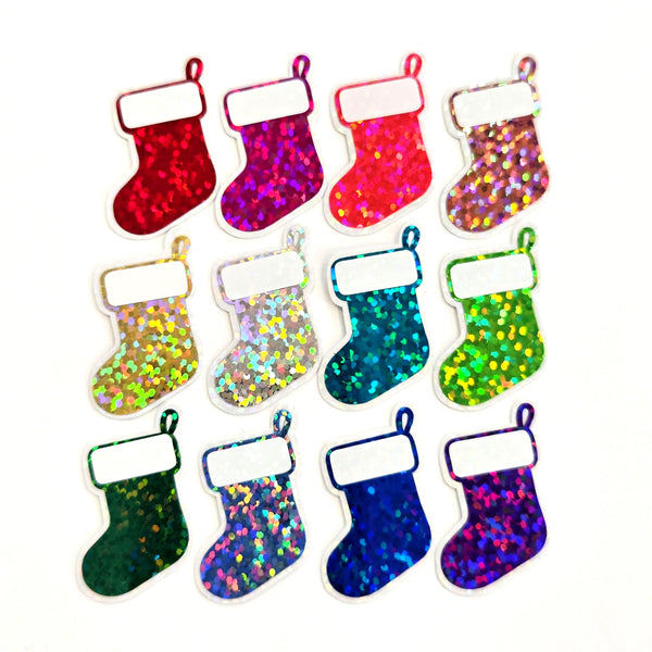 Christmas Stockings Die Cut Stickers, Holiday Cards, Journal and Planner Embellishments