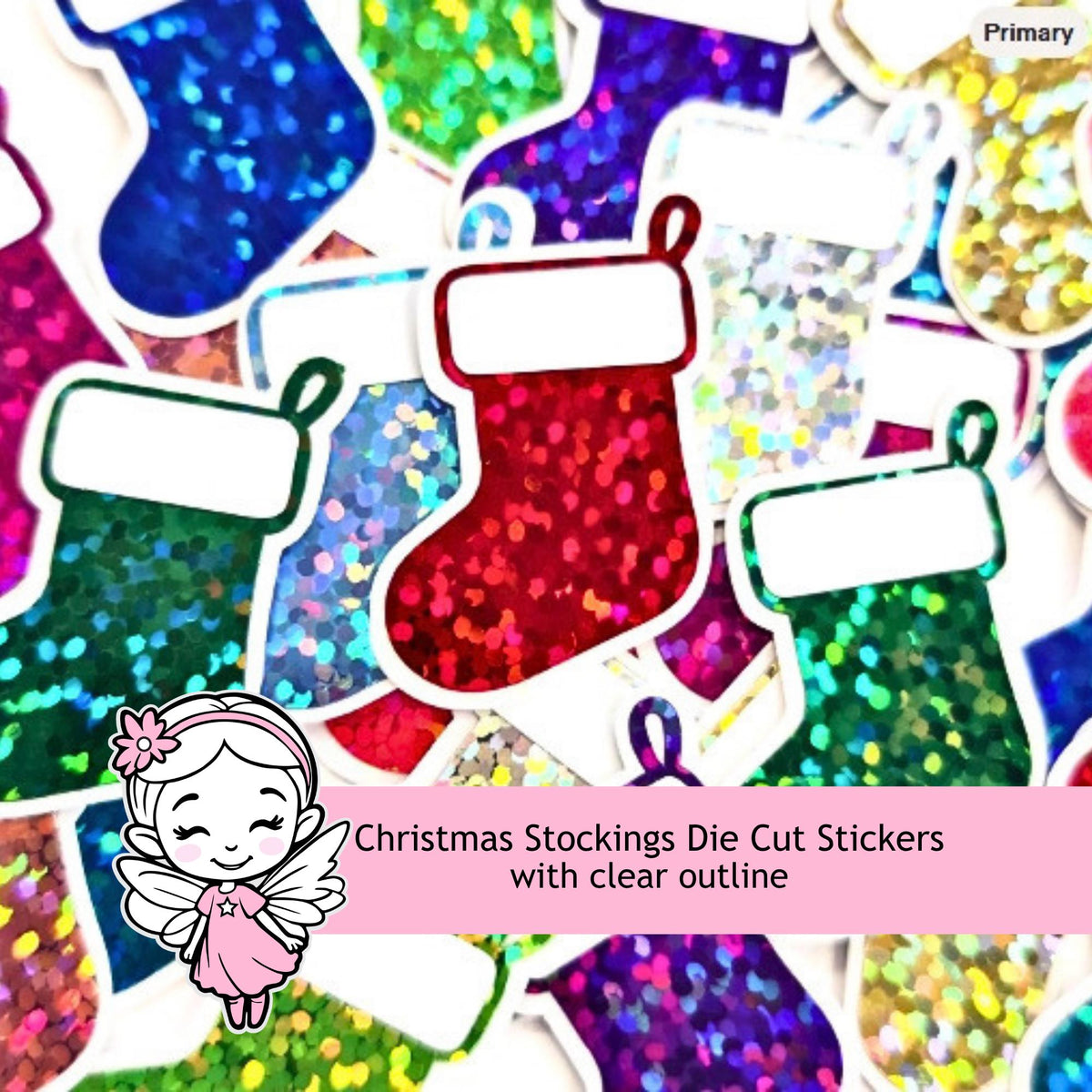Christmas Stockings Die Cut Stickers, Holiday Cards, Journal and Planner Embellishments