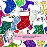 Christmas Stockings Die Cut Stickers, Holiday Cards, Journal and Planner Embellishments