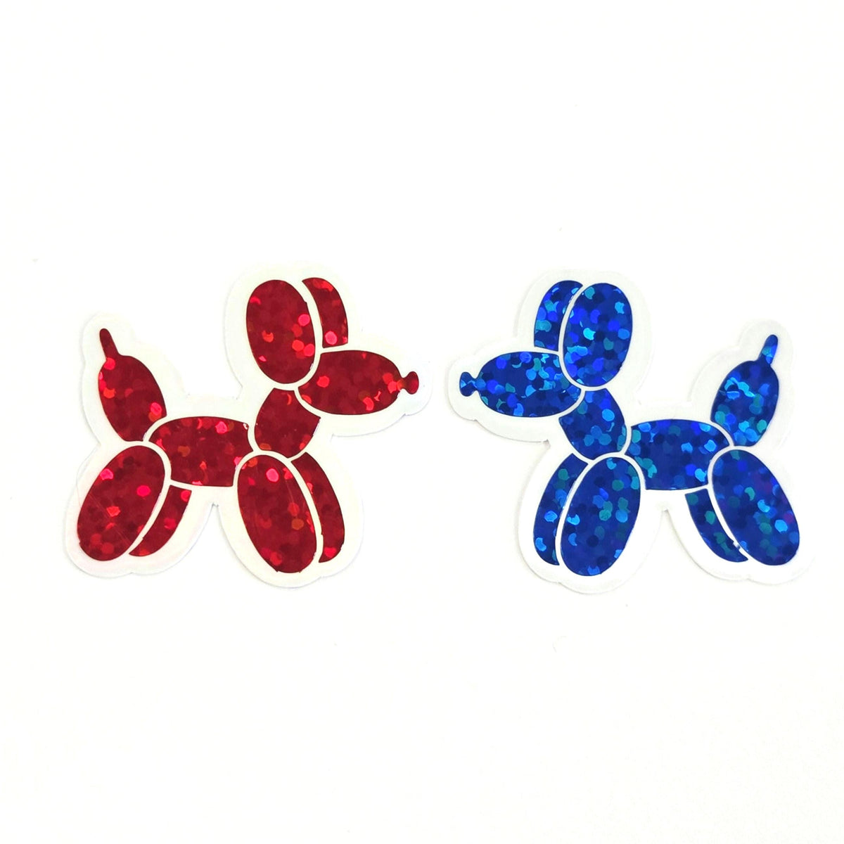 Balloon Dogs Die Cut Sticker Set, multicolor sparkly stickers for birthday invitations, tumblers, journals, scrapbooks and crafts