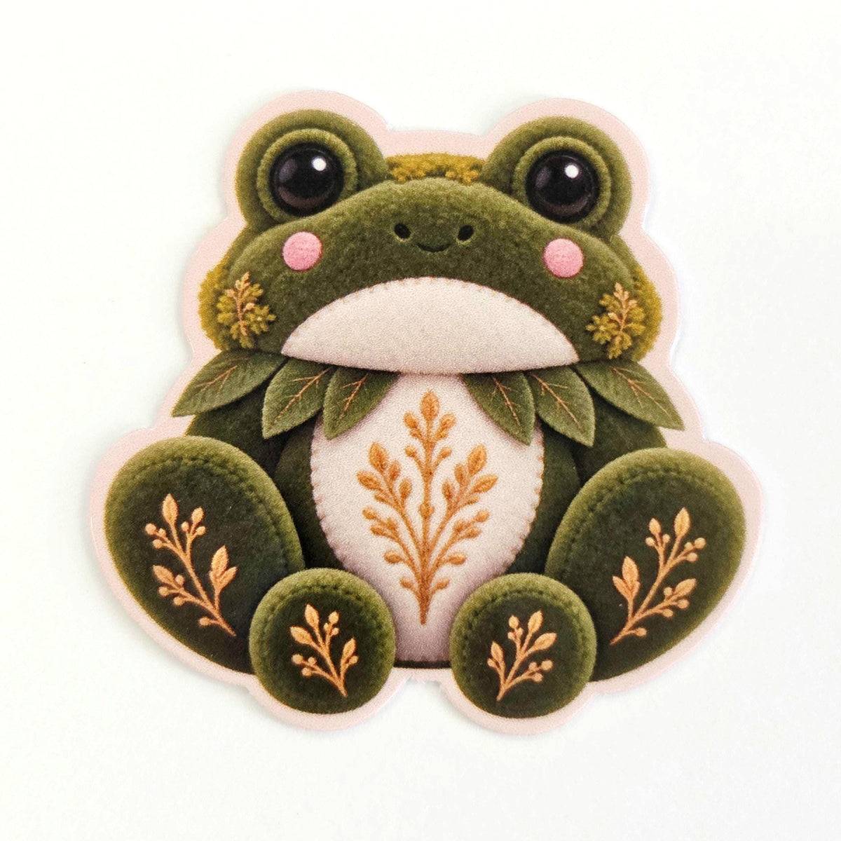 Frog Plushie Mini Sticker Set, cute printed stickers for journals, frog lovers, scrapbook pages, teachers and kids
