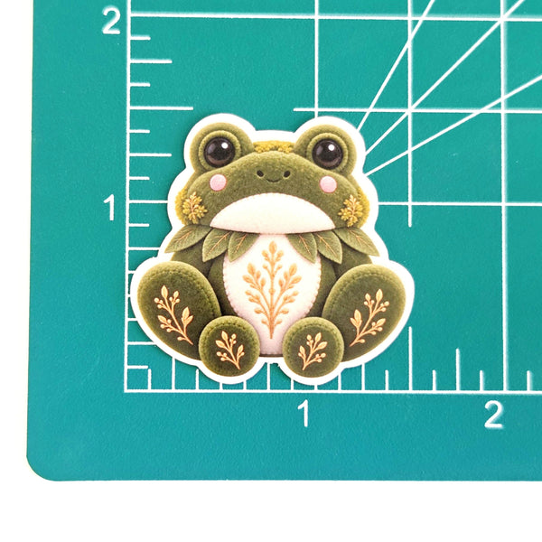 Frog Plushie Mini Sticker Set, cute printed stickers for journals, frog lovers, scrapbook pages, teachers and kids