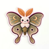 Luna Moth Plushie Sticker Set, printed stickers for journals, bug lovers, scrapbook pages, teachers and kids