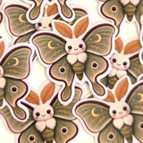 Luna Moth Plushie Sticker Set, printed stickers for journals, bug lovers, scrapbook pages, teachers and kids