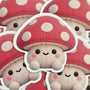 Mushroom Plushie Sticker Set, glossy die cut printed stickers