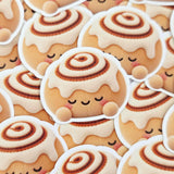 Cinnamon Roll Plushie Sticker Set for journals, scrapbooks, bakers and sticker collectors. Printed stickers