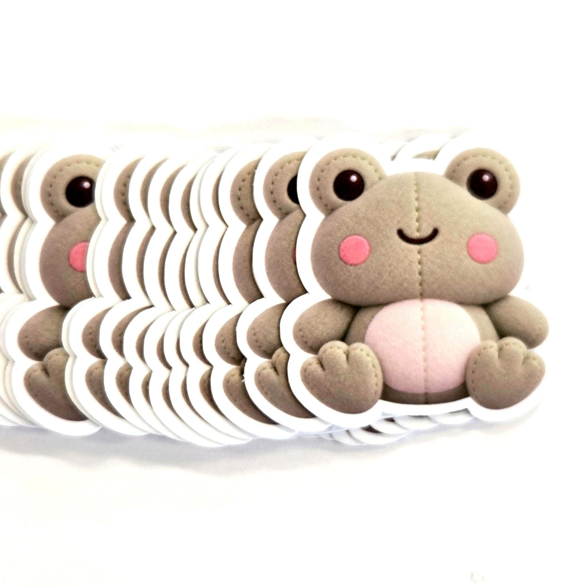 Frog Plushie Sticker Set, glossy finish