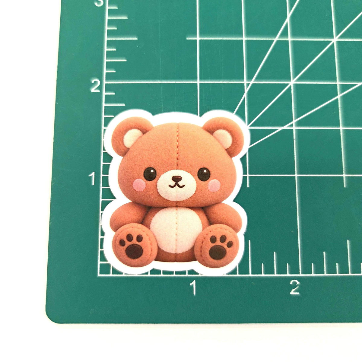 Teddy Bear Plushie Sticker Set, glossy color printed bears