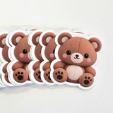 Teddy Bear Plushie Sticker Set, glossy color printed bears