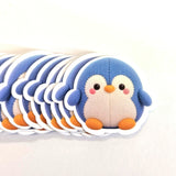 Penguin Plushie Sticker Set, glossy die cut printed stickers