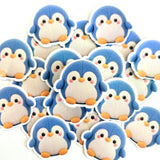 Penguin Plushie Sticker Set, glossy die cut printed stickers