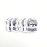 Snowman Snowglobe Plushie Sticker Set, glossy die cut printed stickers for winter holidays