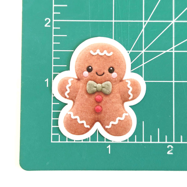 Gingerbread Cookie Plushie Sticker Set, glossy die cut printed stickers for Christmas