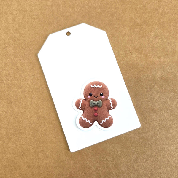Gingerbread Cookie Plushie Sticker Set, glossy die cut printed stickers for Christmas