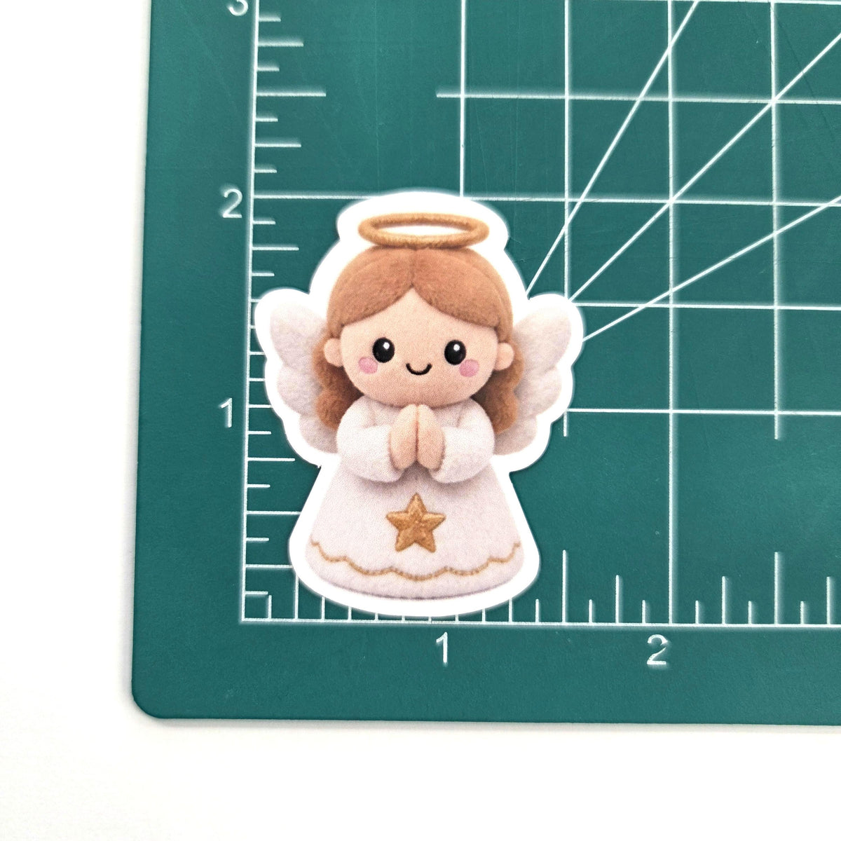 Angel Plushie Sticker Set, glossy die cut printed stickers for Christmas