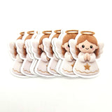Angel Plushie Sticker Set, glossy die cut printed stickers for Christmas