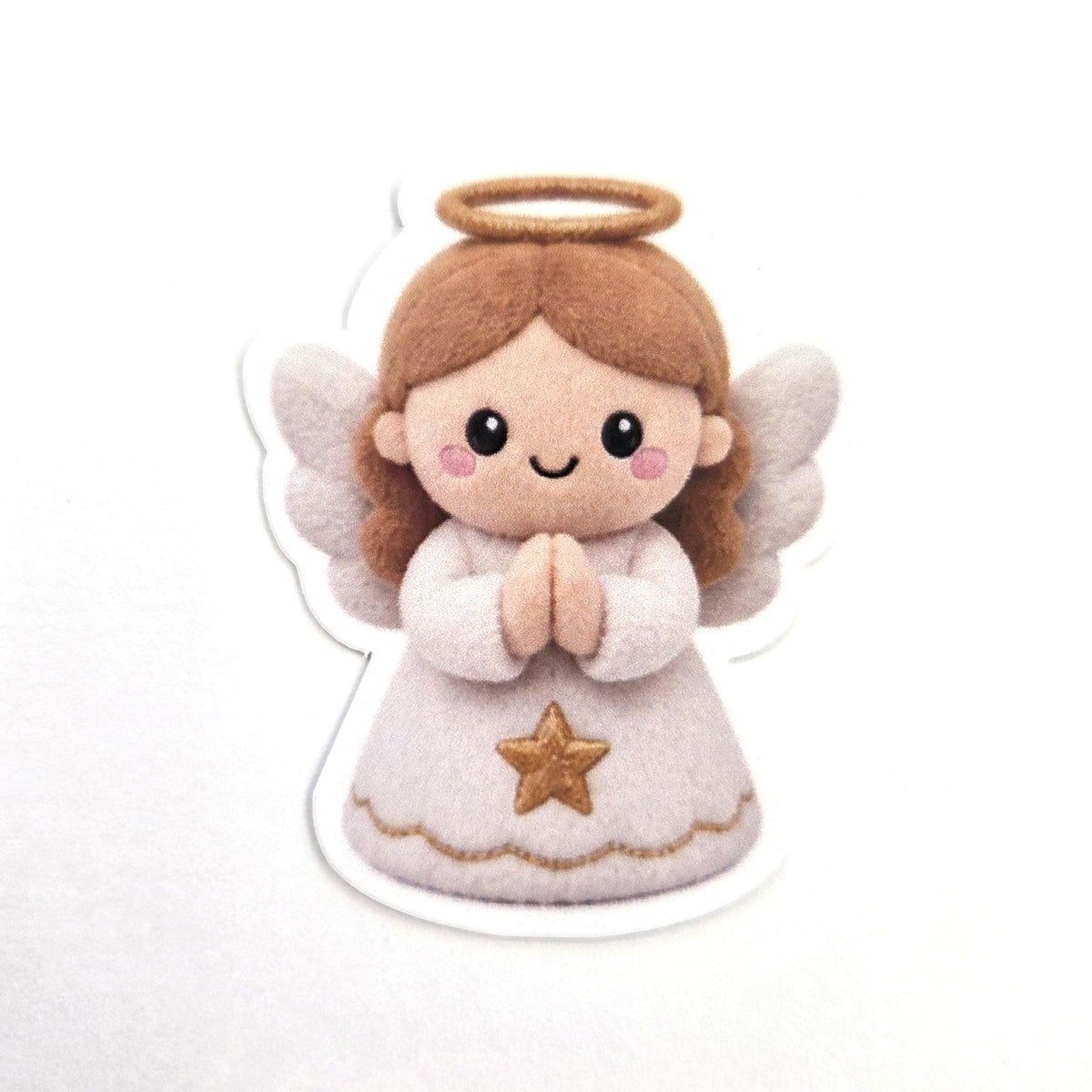 Angel Plushie Sticker Set, glossy die cut printed stickers for Christmas