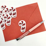 Candy Cane Plushie Sticker Set, glossy die cut printed stickers for Christmas