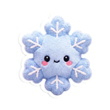 Snowflake Plushie Sticker Set, glossy die cut printed stickers for winter holidays