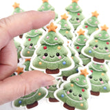 Christmas Tree Plushie Sticker Set, glossy die cut printed stickers for winter holidays