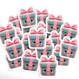 Christmas Present Plushie Sticker Set, glossy die cut printed stickers for winter holidays