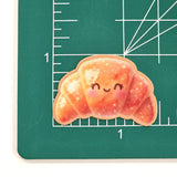 Happy Croissant Mini Sticker Set, cute pastry food printed stickers for journals, scrapbooks, bakery labels, teachers and kids
