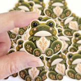 Frog Plushie Mini Sticker Set, cute printed stickers for journals, frog lovers, scrapbook pages, teachers and kids