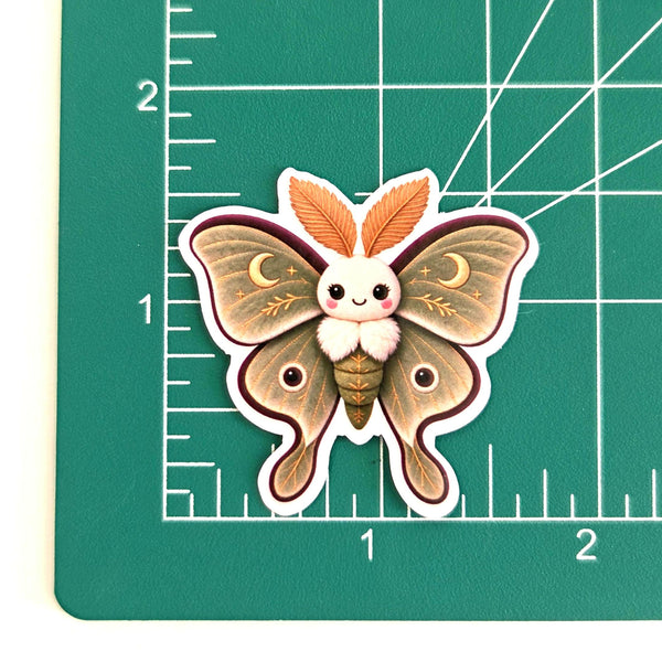 Luna Moth Plushie Sticker Set, printed stickers for journals, bug lovers, scrapbook pages, teachers and kids