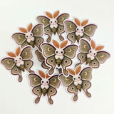 Luna Moth Plushie Sticker Set, printed stickers for journals, bug lovers, scrapbook pages, teachers and kids