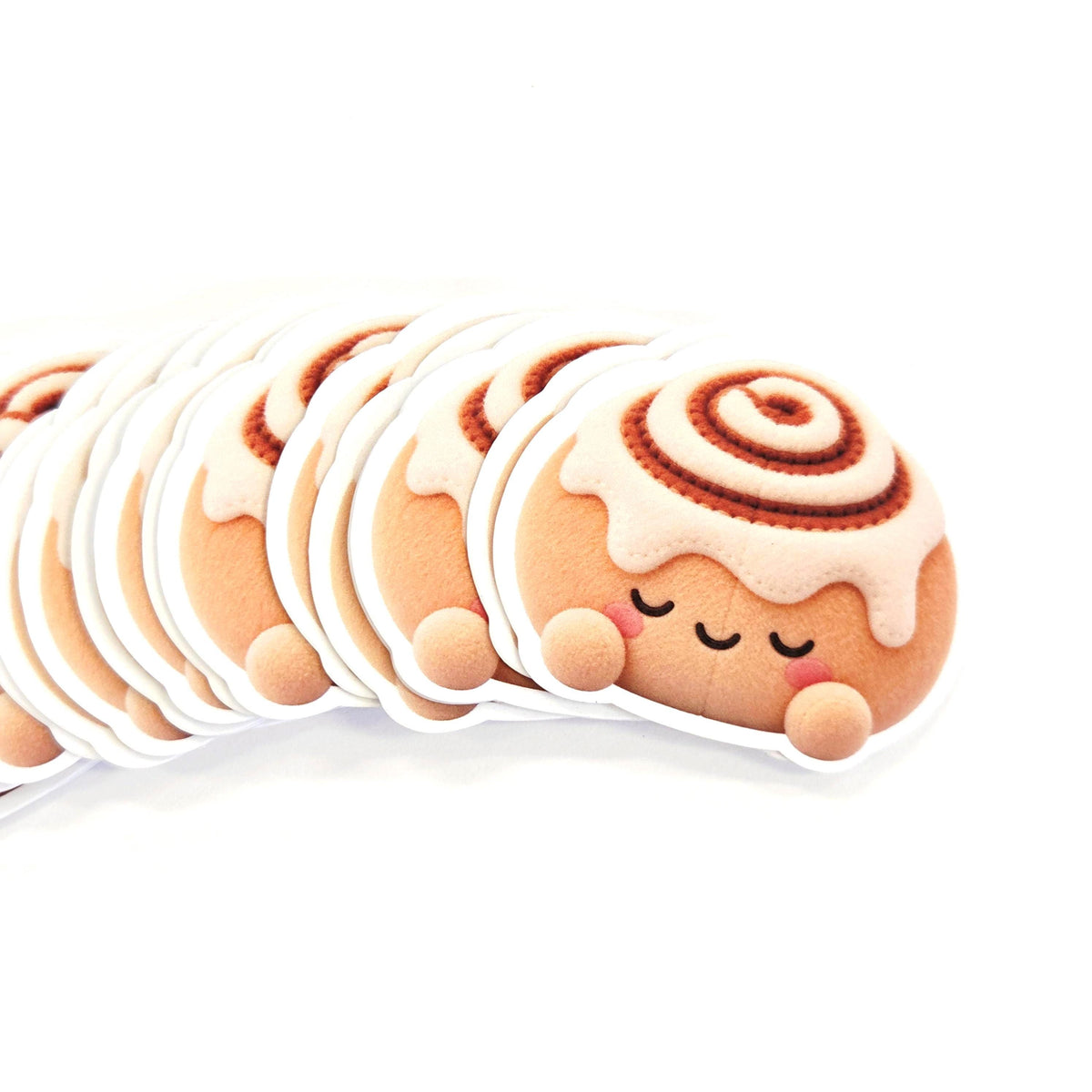 Cinnamon Roll Plushie Sticker Set for journals, scrapbooks, bakers and sticker collectors. Printed stickers