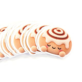 Cinnamon Roll Plushie Sticker Set for journals, scrapbooks, bakers and sticker collectors. Printed stickers