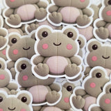 Frog Plushie Sticker Set, glossy finish