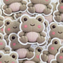 Frog Plushie Sticker Set, glossy finish