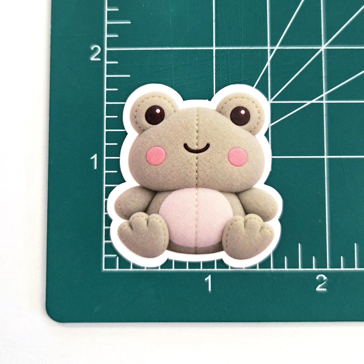 Frog Plushie Sticker Set, glossy finish