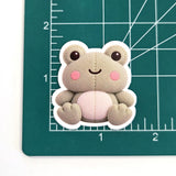 Frog Plushie Sticker Set, glossy finish