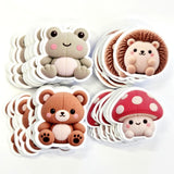 Penguin Plushie Sticker Set, glossy die cut printed stickers