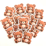 Teddy Bear Plushie Sticker Set, glossy color printed bears