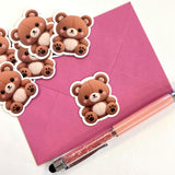 Teddy Bear Plushie Sticker Set, glossy color printed bears