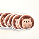 Hedgehog Plushie Sticker Set, glossy color printed stickers