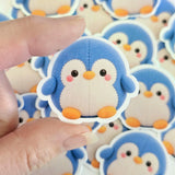 Penguin Plushie Sticker Set, glossy die cut printed stickers