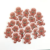 Gingerbread Cookie Plushie Sticker Set, glossy die cut printed stickers for Christmas
