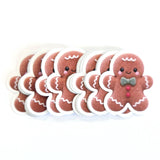 Gingerbread Cookie Plushie Sticker Set, glossy die cut printed stickers for Christmas