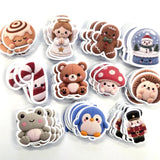 Candy Cane Plushie Sticker Set, glossy die cut printed stickers for Christmas