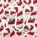 Candy Cane Plushie Sticker Set, glossy die cut printed stickers for Christmas